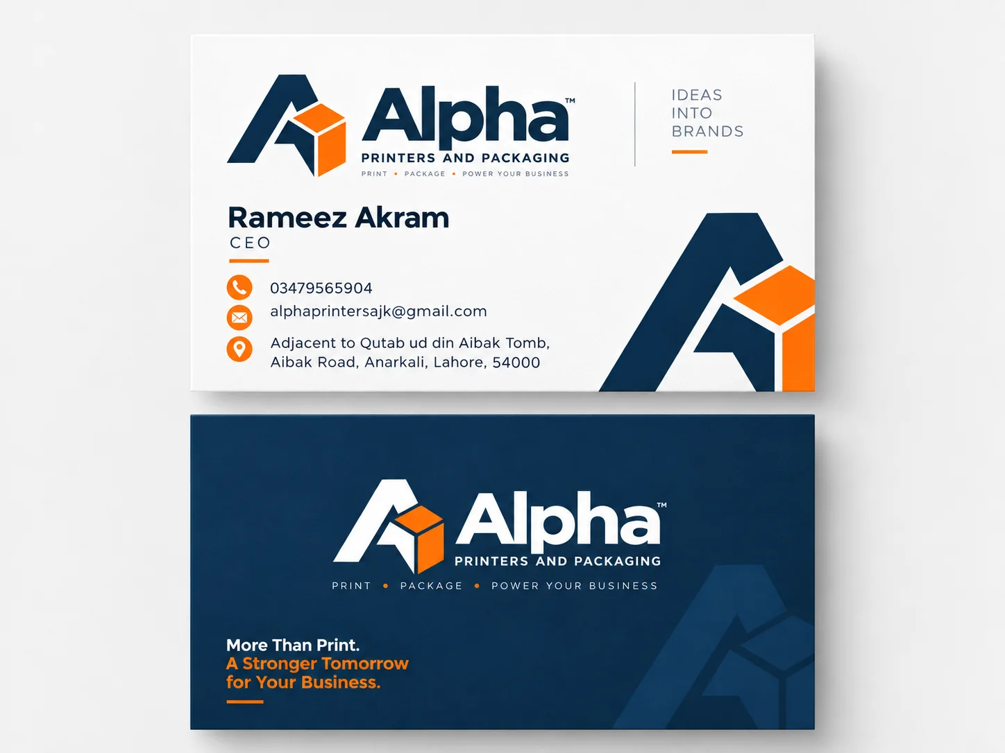 Business card design and printing
